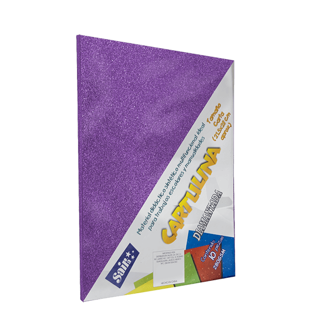 CARTULINA DIAMANTADA 280GRS. LILA T/CARTA C/10