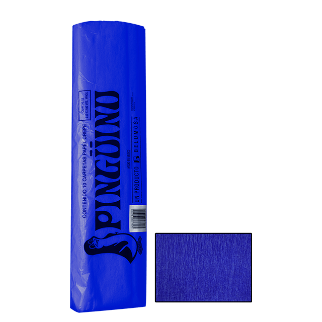 PINGUINO PAPEL CREPE 12 AZUL MARINO CAJA C/250