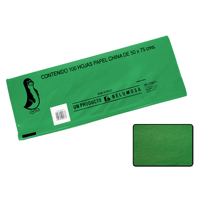 CHINA PAPEL BELUMOSA 10 C/100 19 VERDE BANDERA