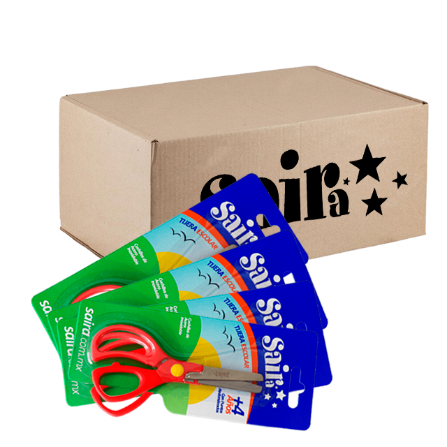 TIJERA ESCOLAR ALTA CALIDAD TJ-012 CAJA C/12 PZAS