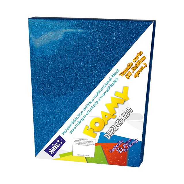 FOAMY DIAMANTADO T/CARTA 03 COBALTO  PQT C/10