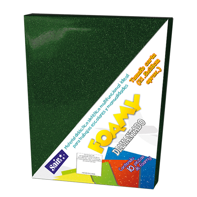FOAMY DIAMANTADO T/CARTA 05 VERDE SECO PQT C/10