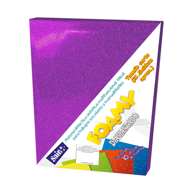 FOAMY DIAMANTADO T/CARTA 14 MORADO PQT C/10