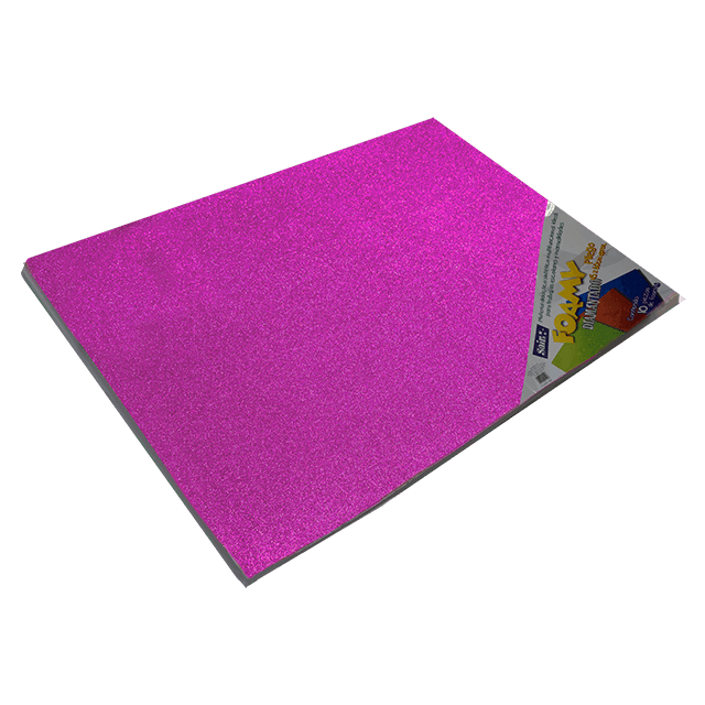 FOAMY DIAMANTADO 43x56  24 FUCSIA PQT C/10