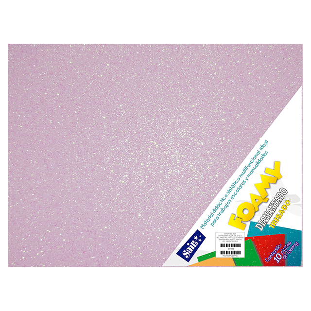 FOAMY DIAM. IRISADO 43X56 33 ROSA PASTEL  PQT C/10