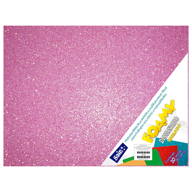 FOAMY DIAM. IRISADO 43X56 34 ROSA  PQT C/10