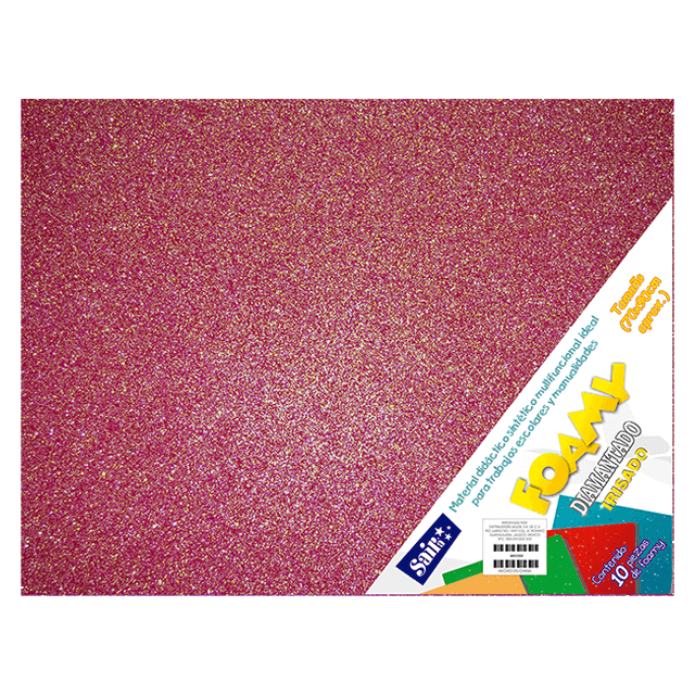FOAMY DIAM. IRISADO 70X90 #31 ROJO C/10