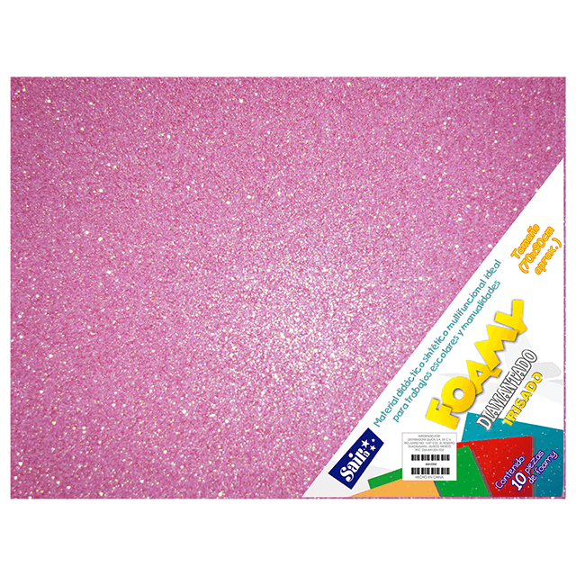 FOAMY DIAM. IRISADO 70X90 #34 ROSA C/10