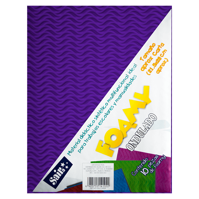 FOAMY ONDULADO 11 MORADO T/CARTA PAQ C/10