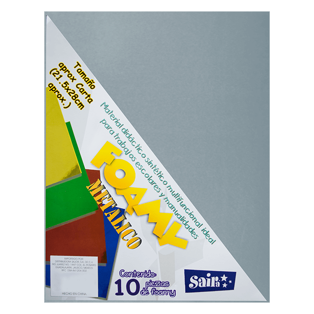 FOAMY METALICO #2 PLATA  T/CARTA PAQ C/10