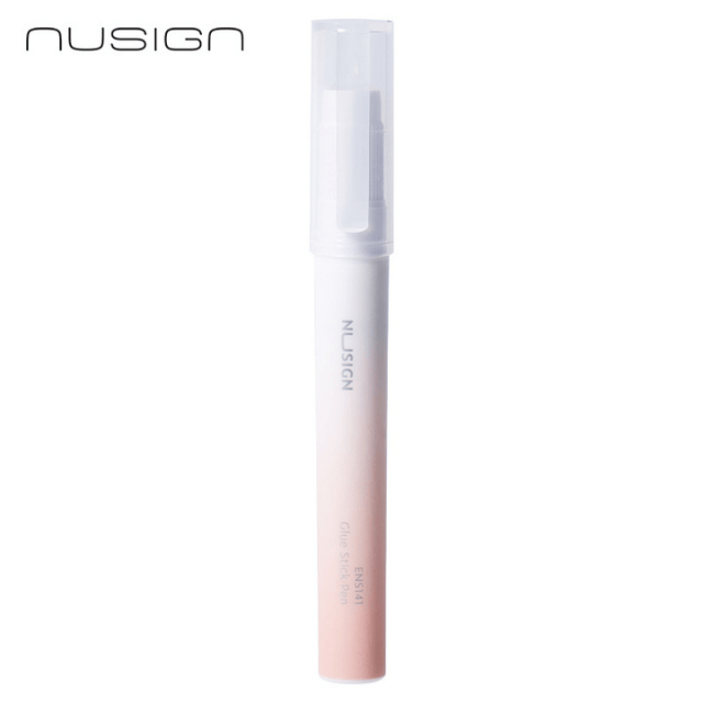 Deli NS141 Lápiz adhesivo transparente envase rosa 2.2g caja exhibidora c/24 pzas