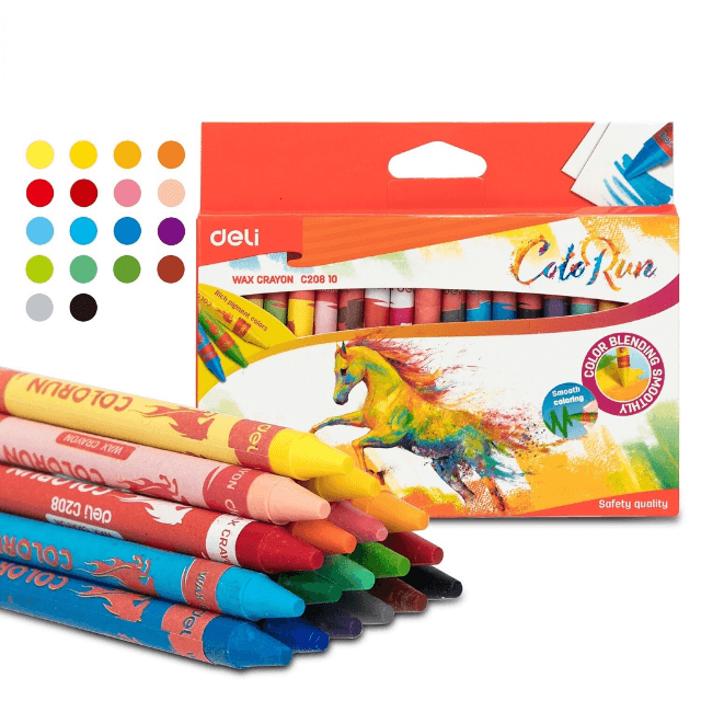 Deli C20820 Crayones de cera redondos con 24 pzas inner c/12 cajas