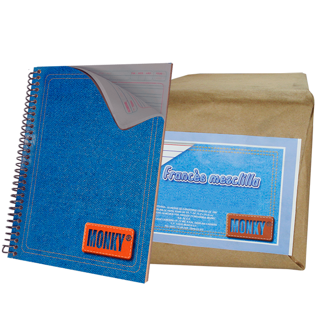 CUADERNO FRANCES DOBLE RAYA 100 HOJAS PAQ. C/50