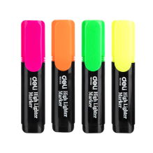 Deli 37232 Marcatexto fluorescente colores surtidos blister c/4 pzas