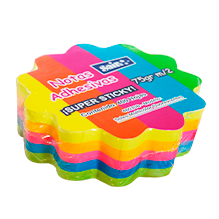 NOTAS ADHESIVAS SOLES MULTICOLORES FLUORESCENTES 400 HOJAS CAJA C/6 PZAS