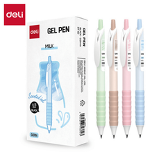 Deli G611N Bolígrafo retráctil de gel con escencia milk tinta negra 0.5mm caja c/12 pzas