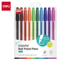 Deli Q69-10 Bolígrafo colores surtidos 0.7mm blister c/10 pzas