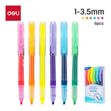 Deli U300 Marcatexto fluorescente colores surtidos blister c/6 pzas