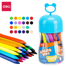 Deli C222-24 Crayones de plástico ergónomicos bote c/24 pzas
