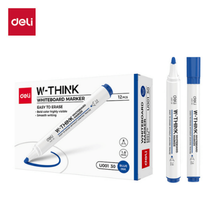 Deli U00130 Marcador pizarrón blanco punta bala azul caja c/12 pzas
