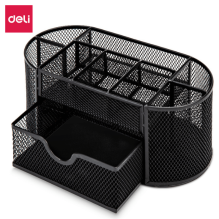 Deli 8902 Organizador de escritorio metálico negro chico pza